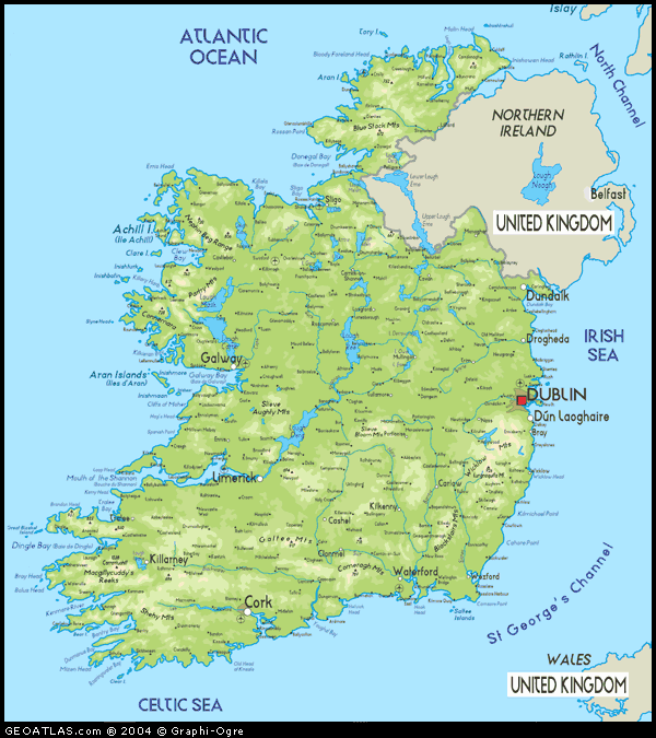 Map of Ireland, Map of Republic of Ireland map, Eire map